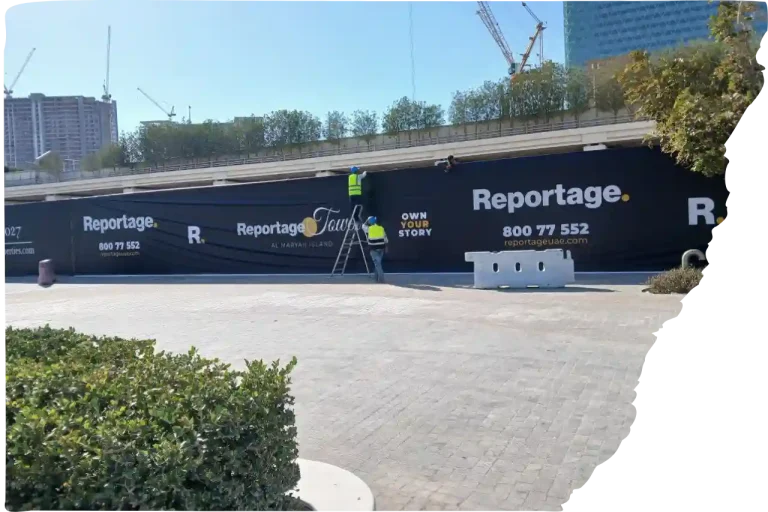 Eco PVC Fence Installation in Abu Dhabi by Prism Point Advertising